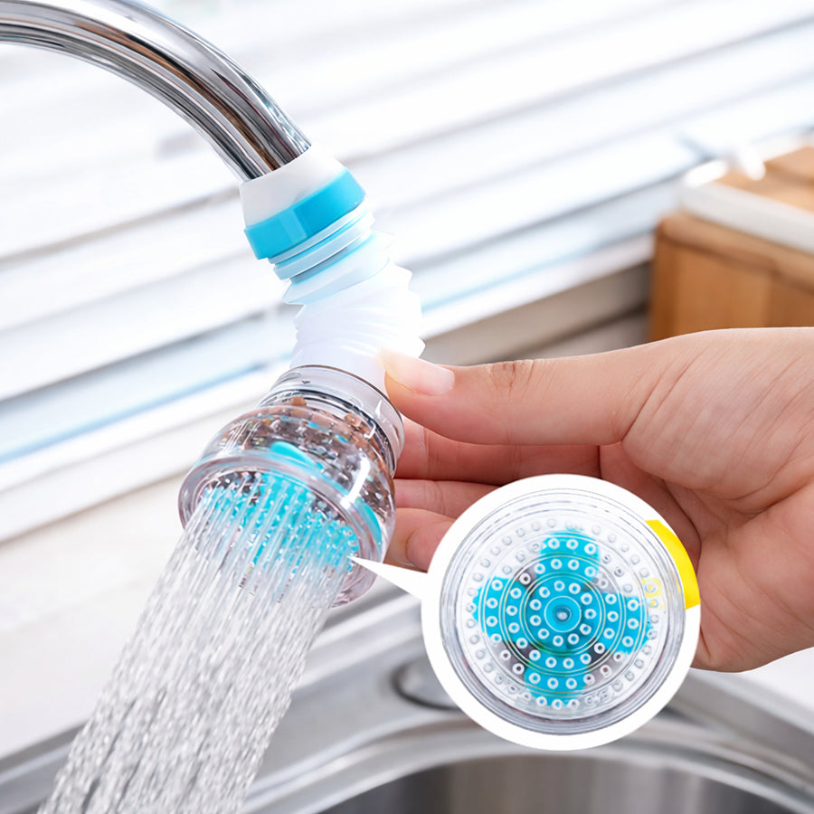 Faucet aerator extender spraying water into sink