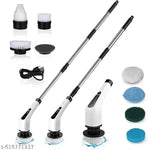 9-in-1 electric spin scrubber with adjustable handle