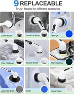 9-in-1 spin scrubber attachments and accessories
