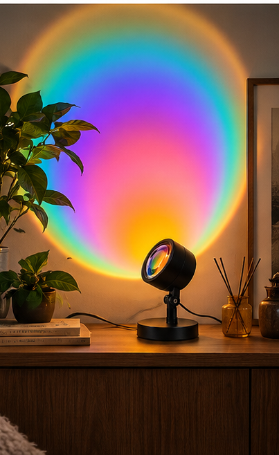 Sunset projection lamp used as home décor lighting
