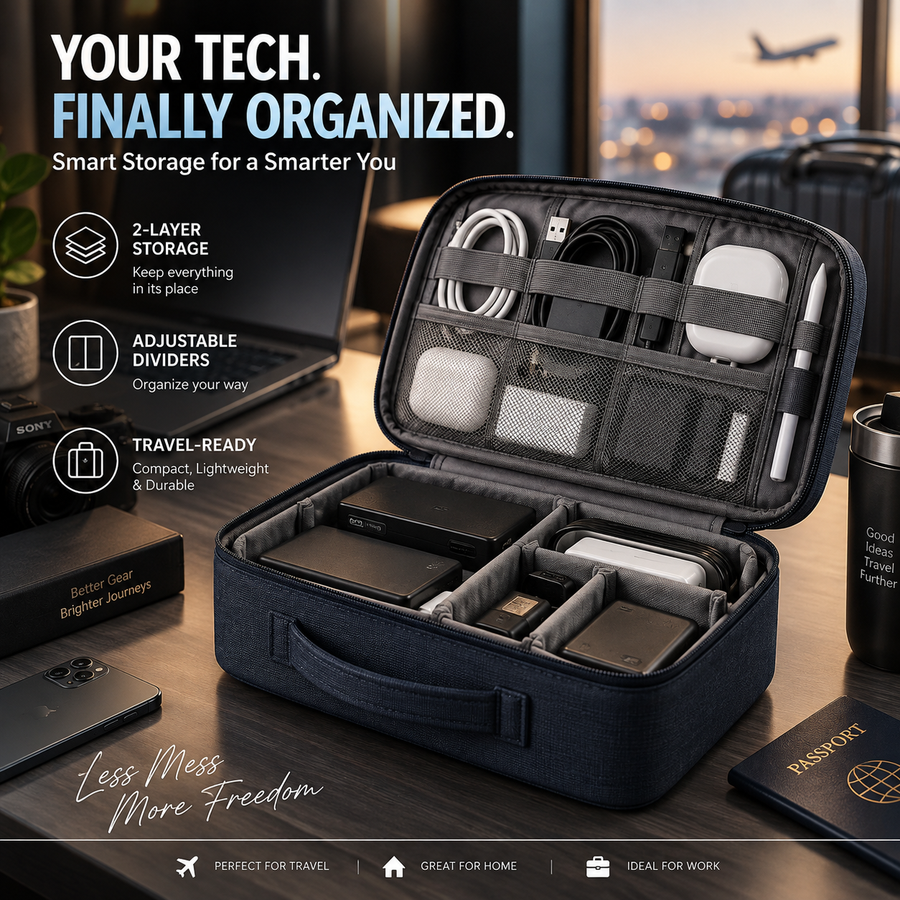 DenStore electronics organizer bag hero