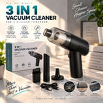 3-in-1 mini vacuum attachments and charging cable
