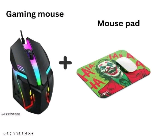 RGB Wired Gaming Mouse + Gaming Mouse Pad Combo | Ergonomic Gaming Setup