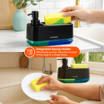 3-in-1 soap dispenser sponge holder kitchen cleaning use